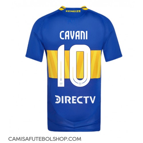 Camisa de time de futebol Boca Juniors Edinson Cavani #10 Replicas 1º Equipamento 2024-25 Manga Curta